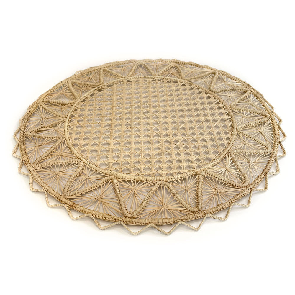 Round Iraca palm placemat | raffia placemat | table decor | table setting