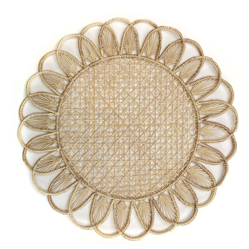 Round Iraca palm placemat | raffia placemat | table decor | table setting