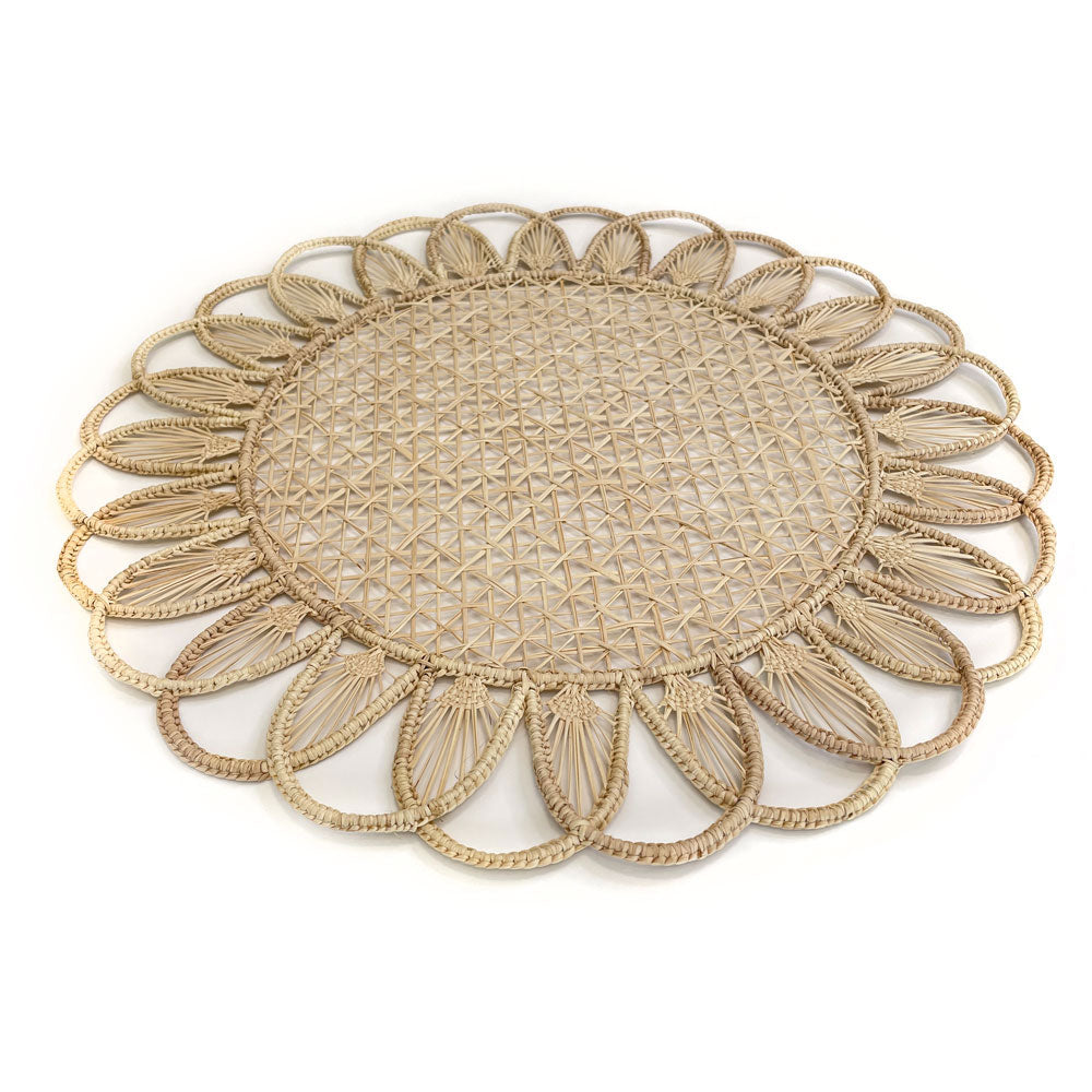 Round Iraca palm placemat | raffia placemat | table decor | table setting