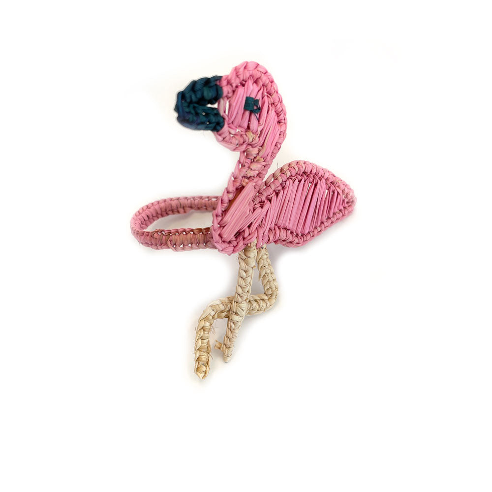 Flamingo Iraca palm napkin ring | raffia napkin ring | table decor | table setting