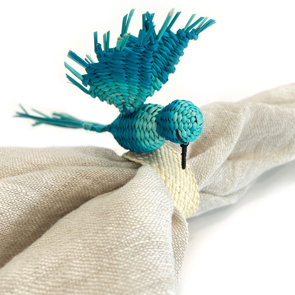 Hummingbird Iraca palm napkin ring | raffia napkin ring | table decor | table setting