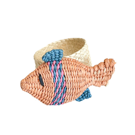 Peach Fishy Iraca Napkin Ring