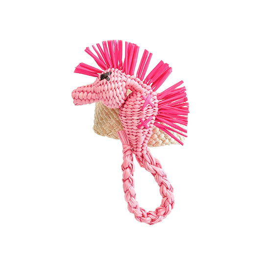 Pink Seahorse Iraca Napkin Ring