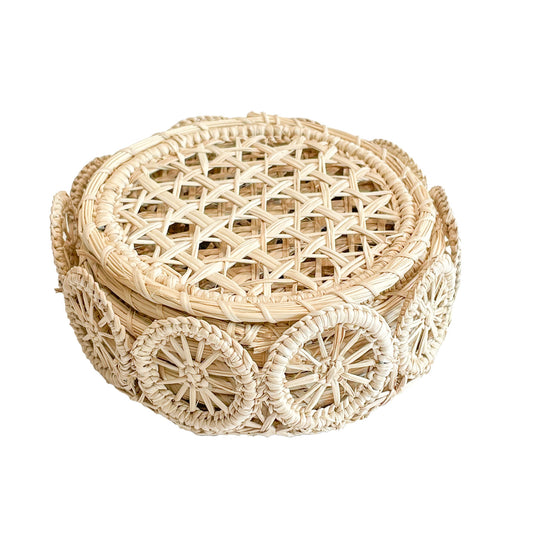 Serranilla Round Iraca Coaster Set