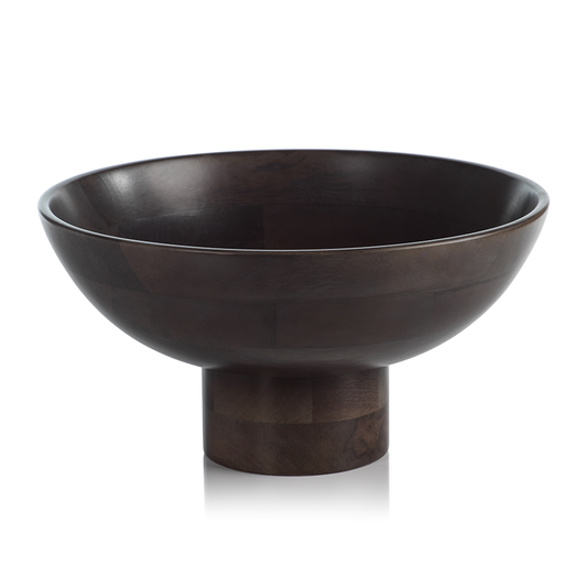 Ebony Mango Wood Footed Bowl