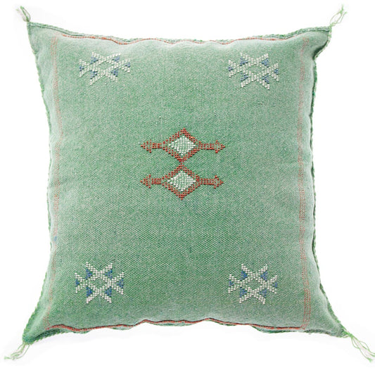 Moroccan cactus silk pillow green|cactus silk pillows|Moroccan silk pillow|Moroccan pillow green|Boho pillow|Boho decor