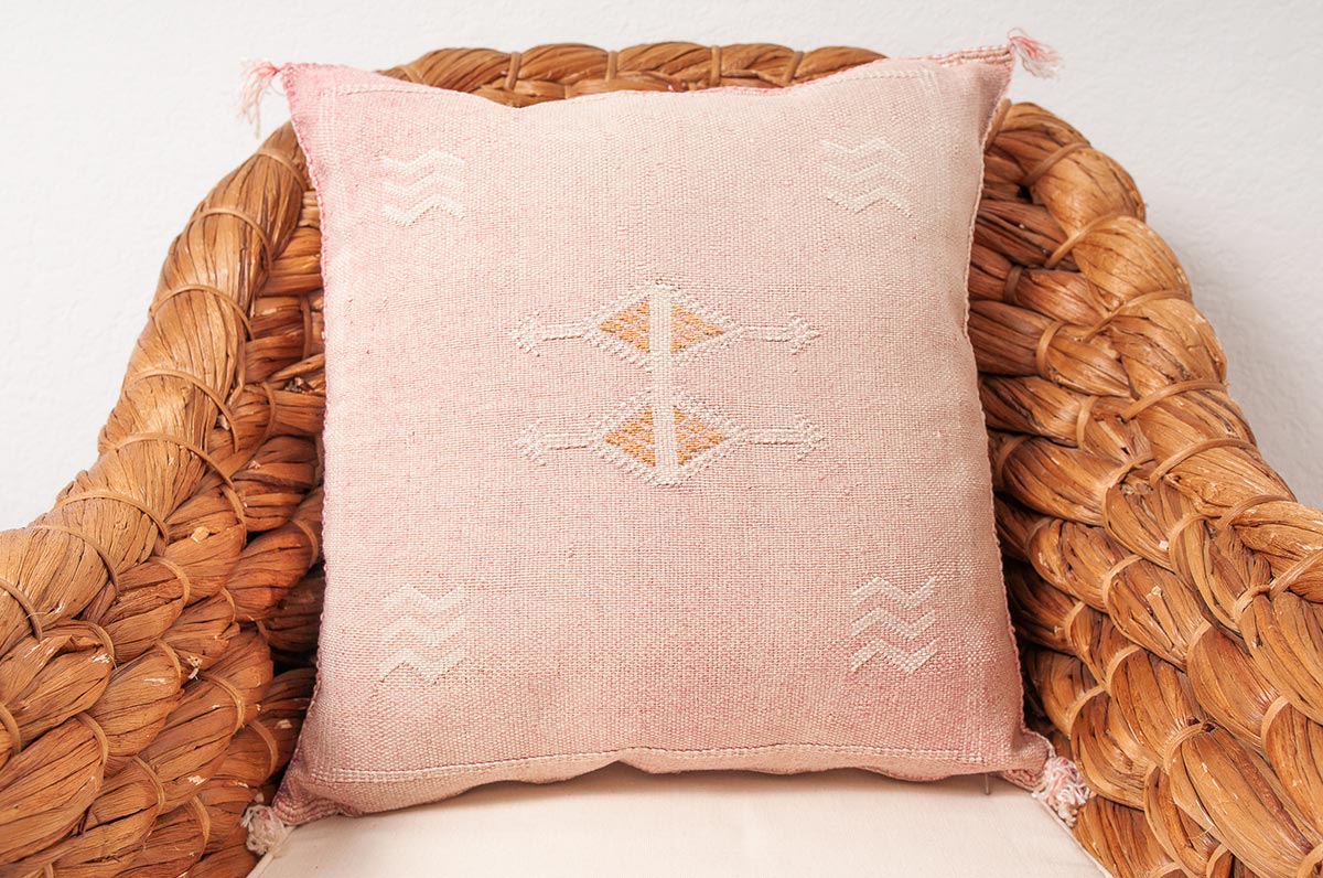 Pink Moroccan cactus silk pillows sabra pillows sabra silk pillows Moroccan imported pillows