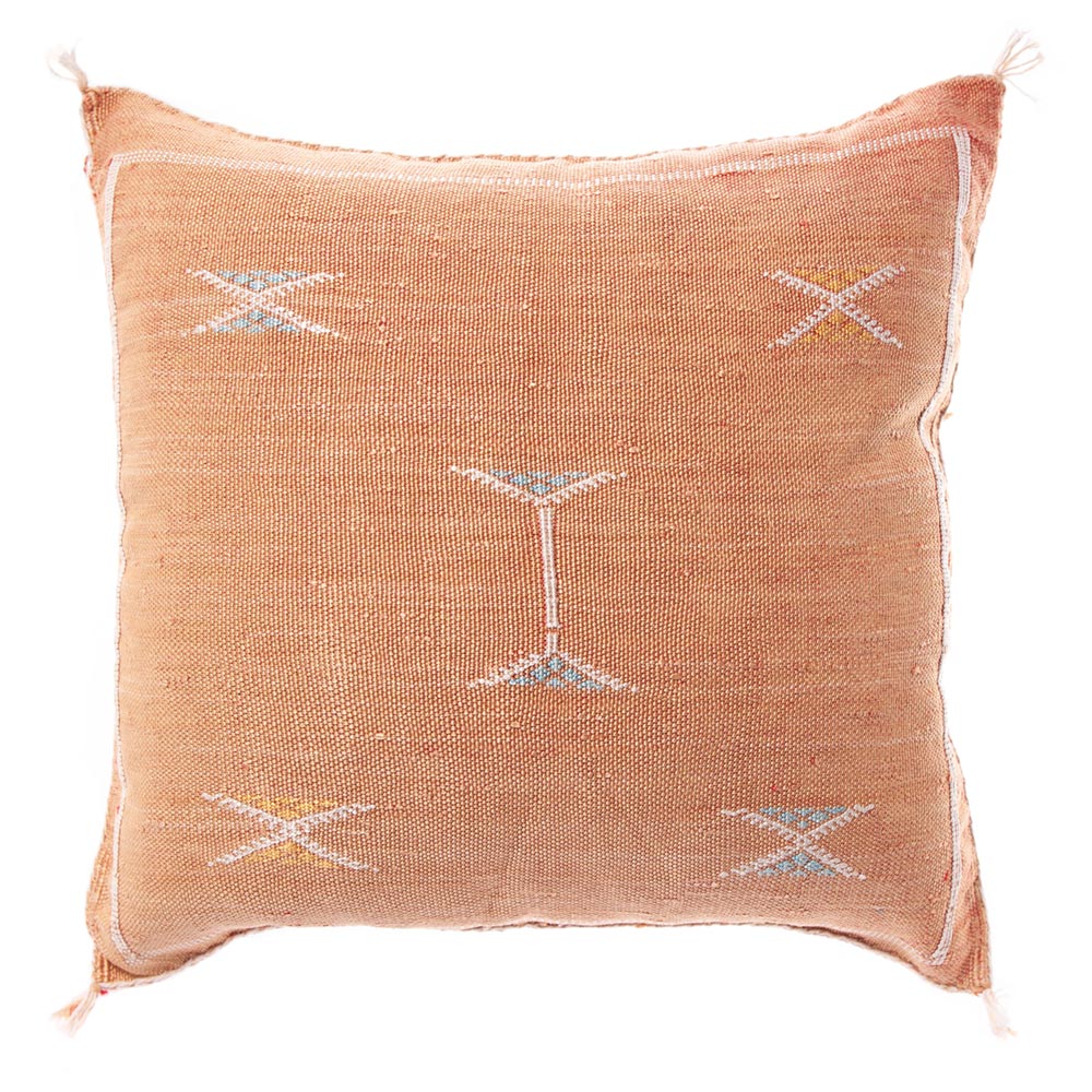 Orange Moroccan cactus silk pillows sabra pillows sabra silk pillows Moroccan imported pillows