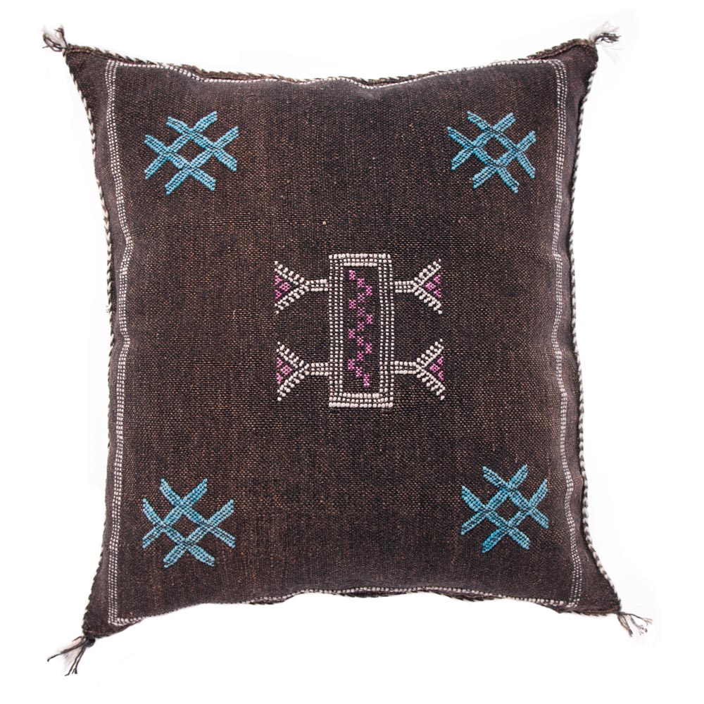 Black Moroccan cactus silk pillows sabra pillows sabra silk pillows Moroccan imported pillows