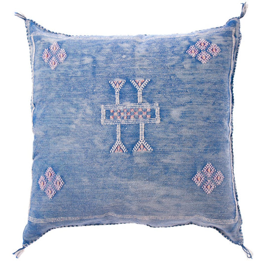 Blue Moroccan cactus silk pillows sabra pillows sabra silk pillows Moroccan imported pillows