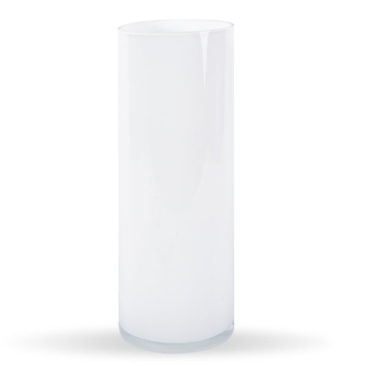 White Glass Cylinder Vase