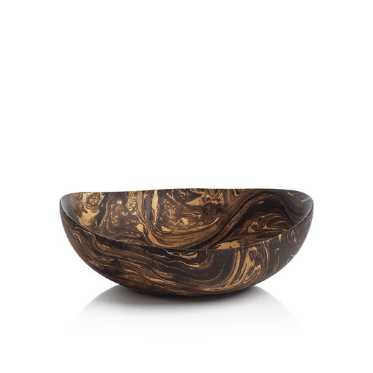 Zebra Mango Wood Low Bowl