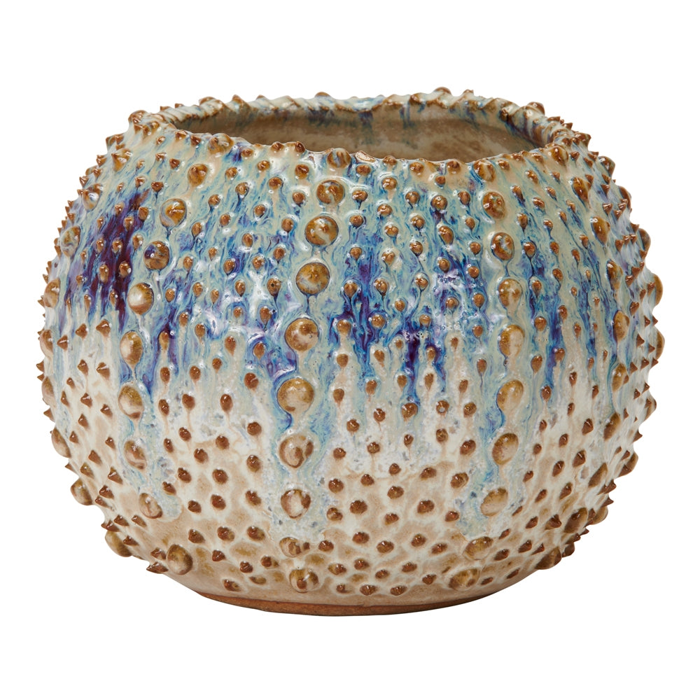 Urchin Vase Ivory & Blue
