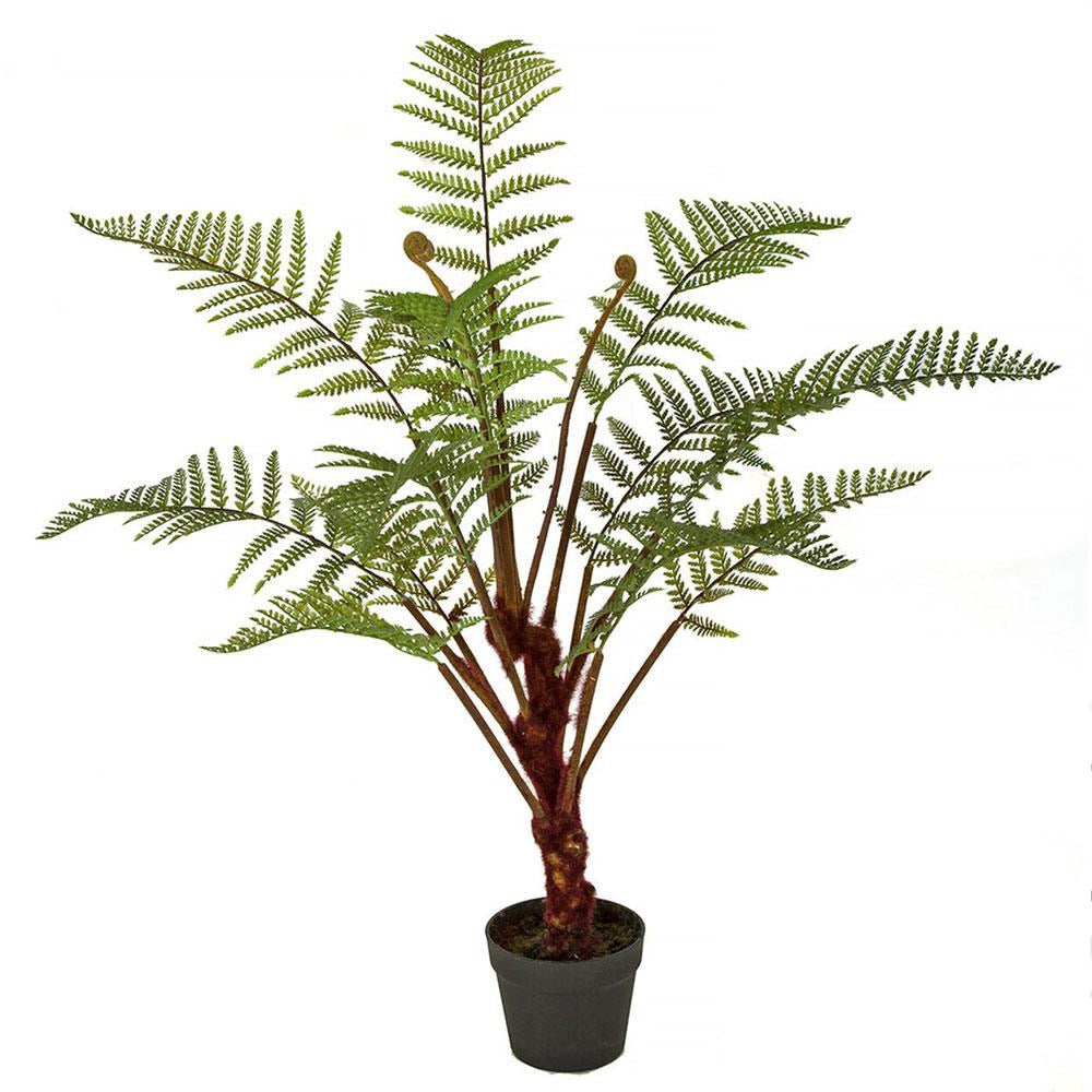 Faux woodland fern 40" potted, a tree fern with a natural trunk