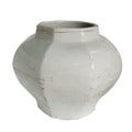 Octagonal Porcelain Jar, White Crackle