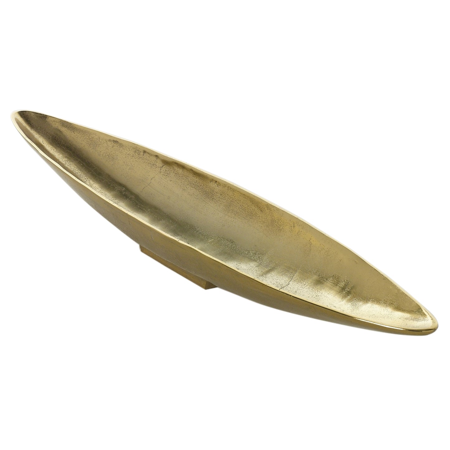 Long Metal boat shaped bowl for dining table gold