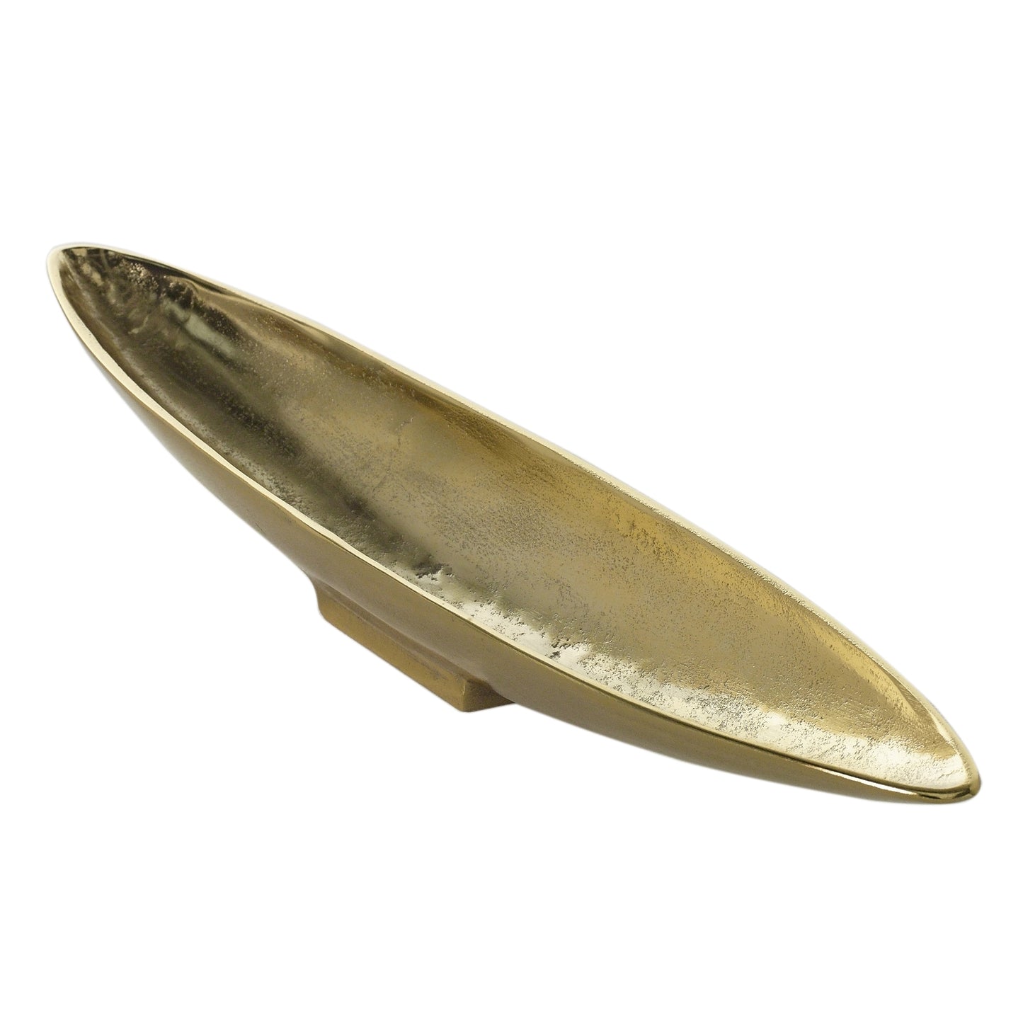 Long Metal boat shaped bowl for dining table gold