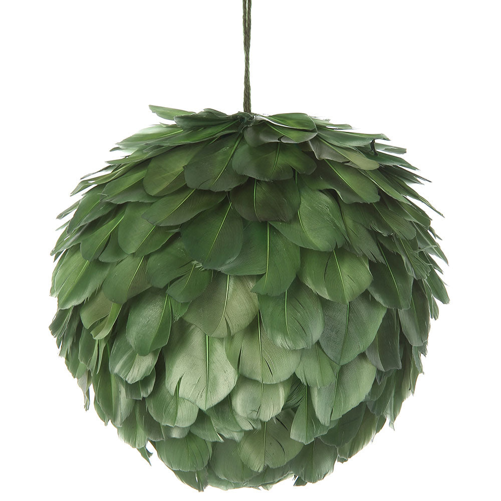 Feather Ball Ornament 6.5"