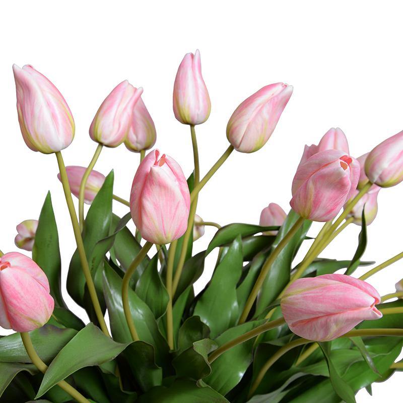 French Tulip Arrangement in Glass Pink 24"