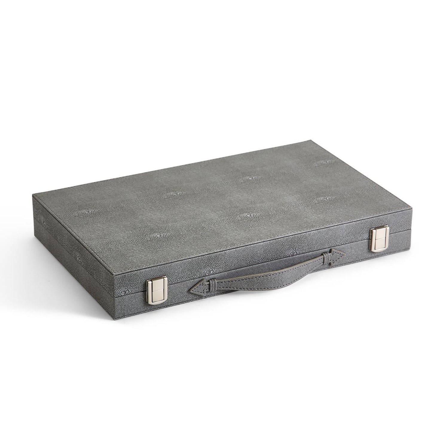 Gray Shagreen Travel Backgammon Board