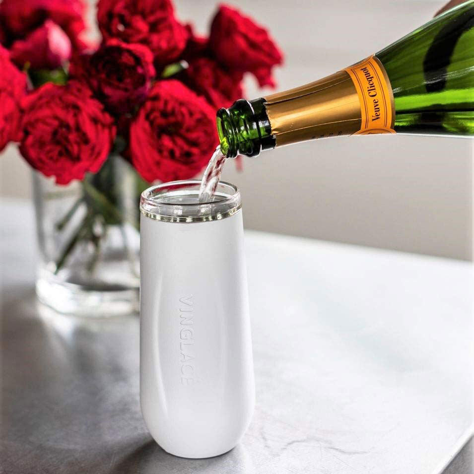 Insulated Champagne Glass White