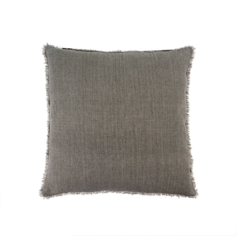 Fringed Linen Pillow Shadow 24"
