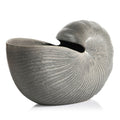 Nautilus stoneware shell vase in gray