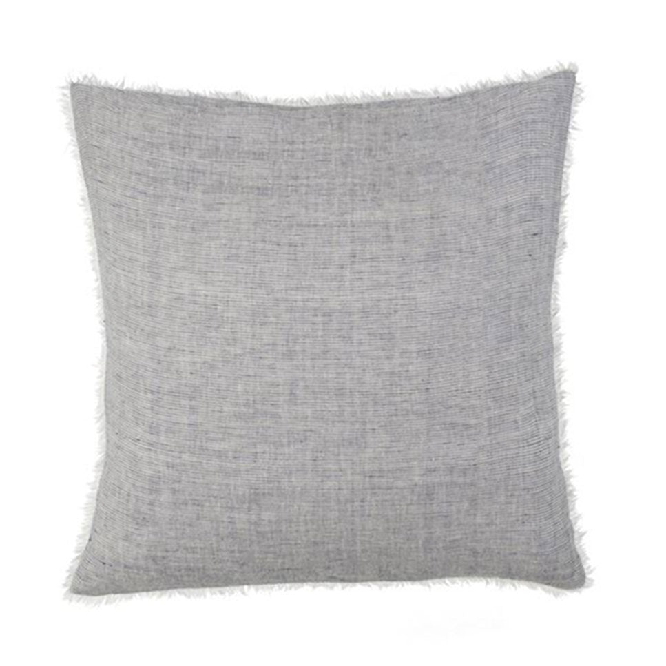 Fringed Linen Pillow Naval Stripe 24"