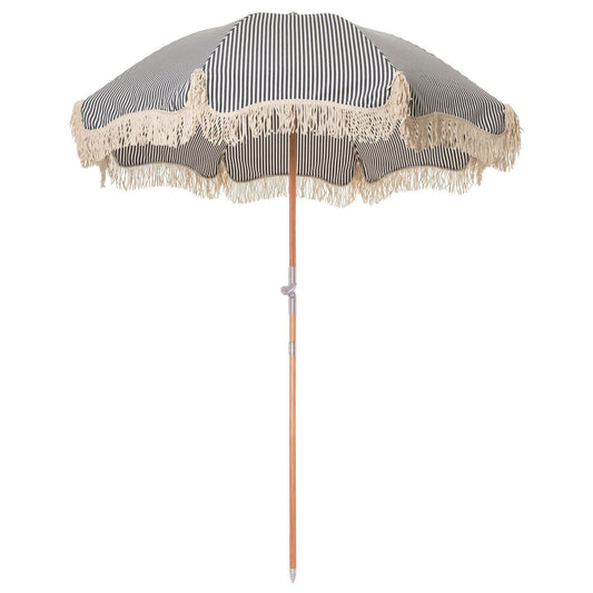 Navy Pinstripe Beach Umbrella