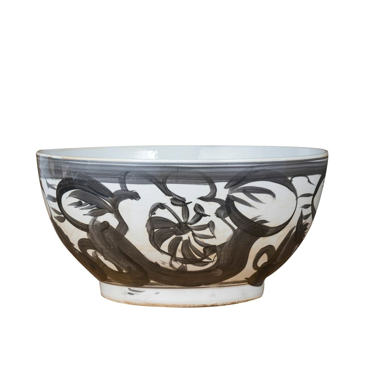 Brushed Flower Ming Bowl