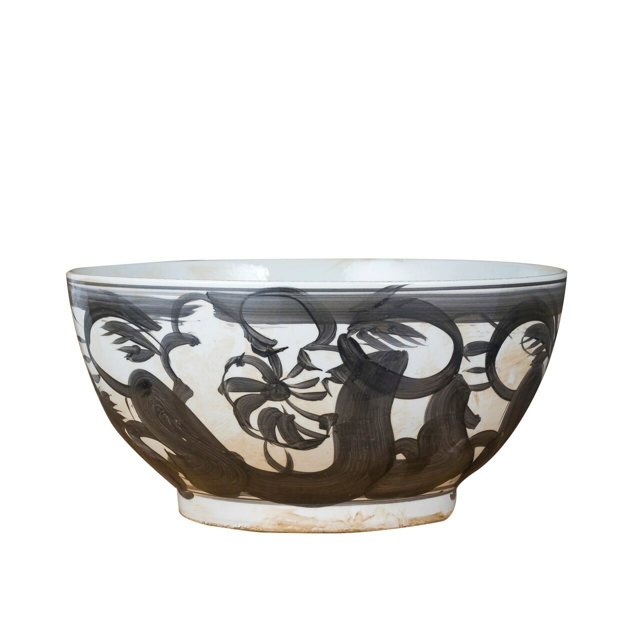 Brushed Flower Ming Bowl