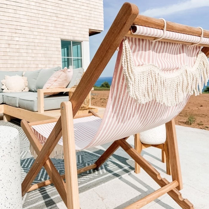 Pink Pinstripe Sling Chair