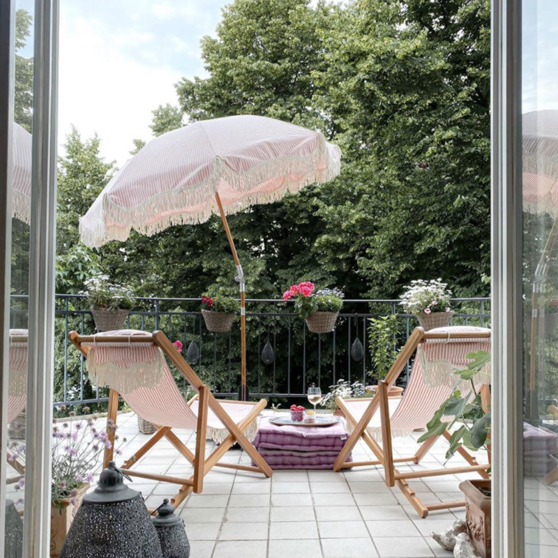 Pink Pinstripe Sling Chair