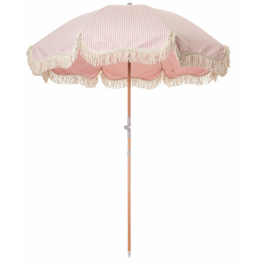 Pink Pinstripe Beach Umbrella