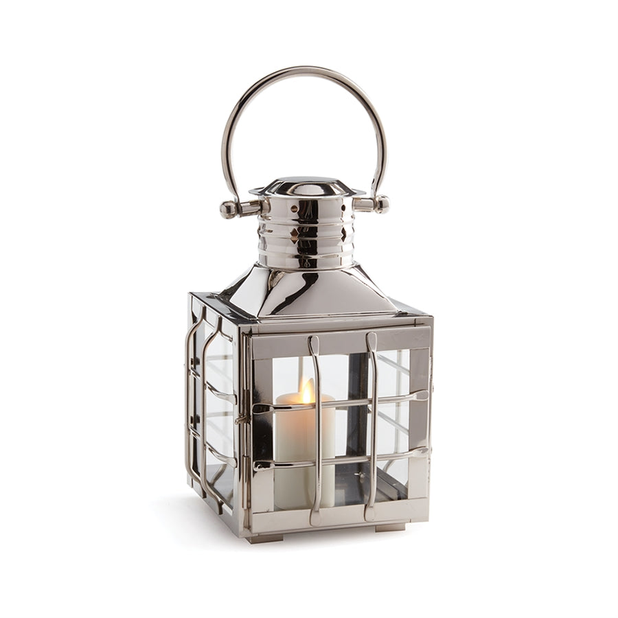 silver nautical Lantern silver candleholder silver nautical hurricane metal glass lantern