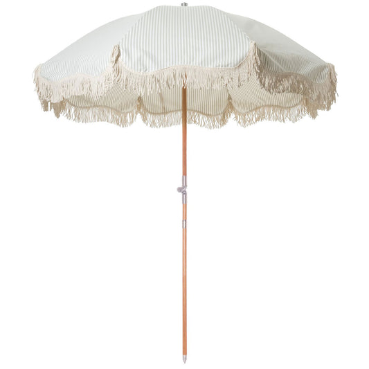 Sage Pinstripe Beach Umbrella