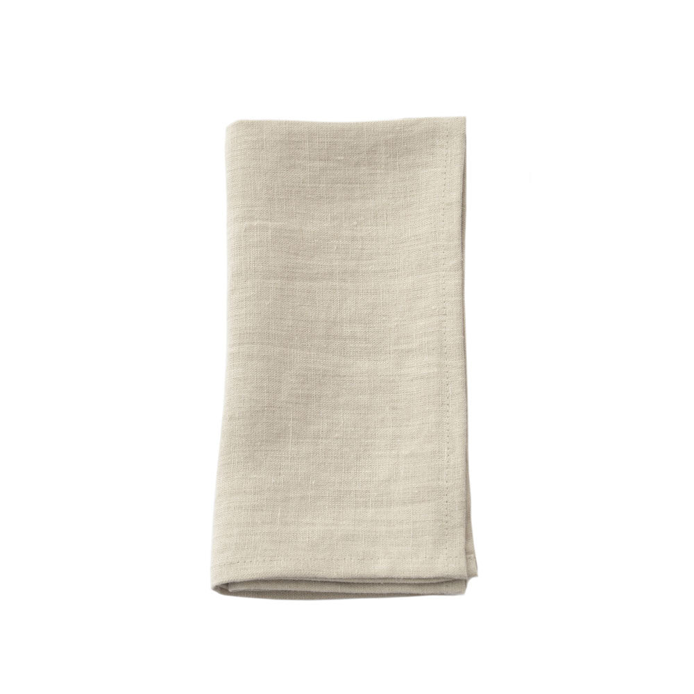 Linen Dinner Napkin Hemmed - Natural