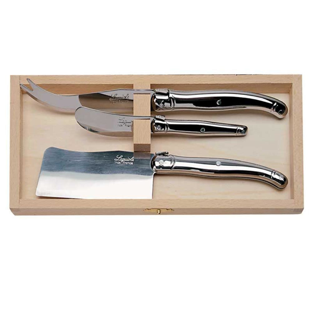 Laguiole Platine Stainless Steel Cheese Set