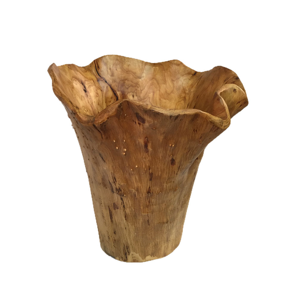 Tall Live Edge Wood Bowl