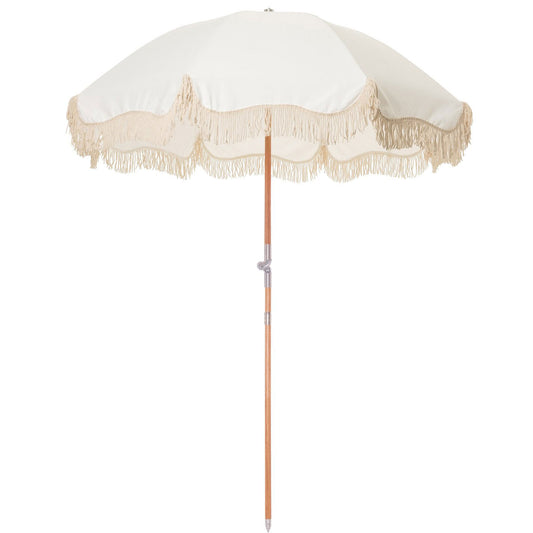 Vintage White Beach Umbrella