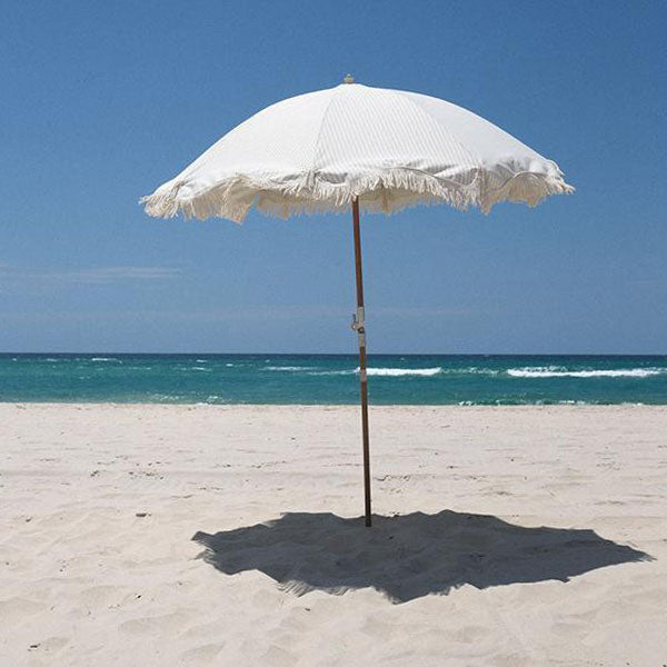 Vintage White Beach Umbrella