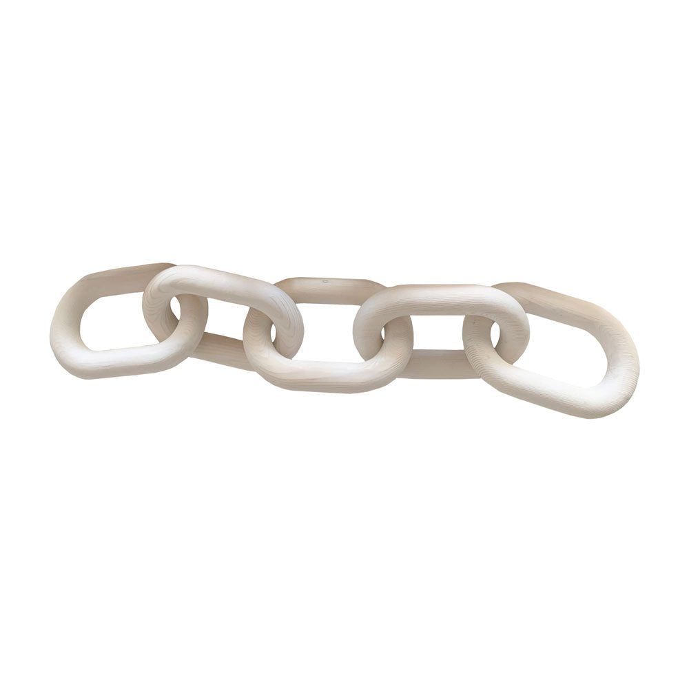 Five Link Wood Chain - White